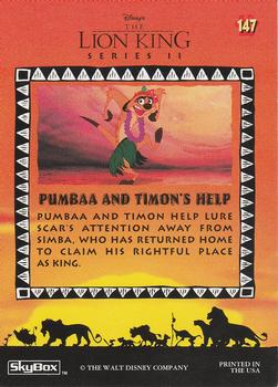 1994 SkyBox The Lion King Series 1 & 2 #147 Pumbaa and Timon's Help Back