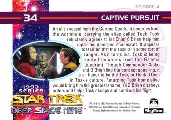 1993 SkyBox Star Trek: Deep Space Nine #34 Captive Pursuit Back