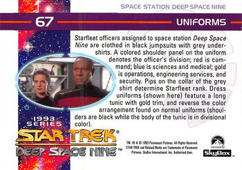 1993 SkyBox Star Trek: Deep Space Nine #67 Uniforms Back