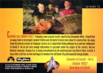1994 SkyBox Star Trek: The Next Generation Season 1 #14 Encounter at Farpoint - Part 2 Back