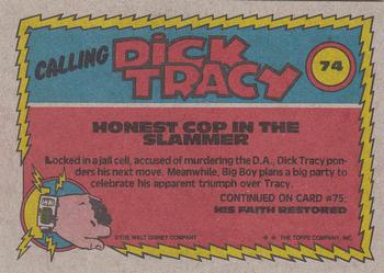 1990 Topps Dick Tracy Movie #74 Honest Cop in the Slammer Back