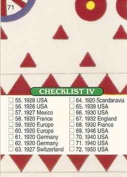 1994 TCM Santa Around The World #71 1940 USA / Checklist IV Back