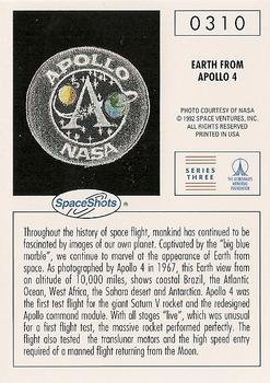 1990-92 Space Ventures Space Shots #0310 Earth from Apollo 4 Back