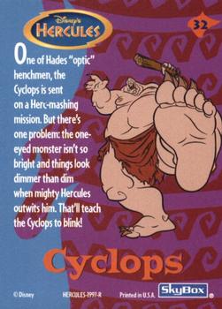 1997 Skybox Disney Hercules #32 Cyclops Back