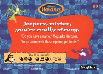 1997 Skybox Disney Hercules #60 Jeepers, mister, you're really strong. Back