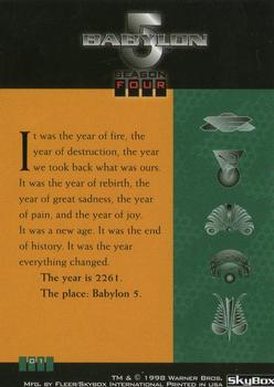 1998 Fleer Babylon 5 Season 4 #01 Title Card Back