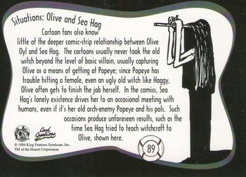1993 Card Creations Popeye #89 Olive and Sea Hag Back
