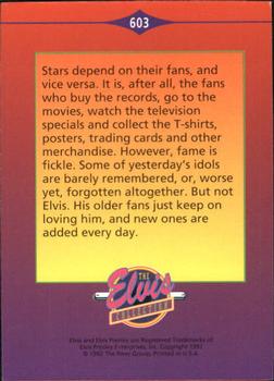 1992 The River Group The Elvis Collection #603 Stars depend on their fans, and vice versa. Back