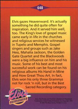 1992 The River Group The Elvis Collection #648 Elvis gazes Heavenward. It's actually something... Back