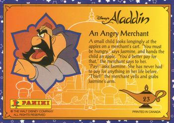 1993 Panini Aladdin #23 An Angry Merchant Back