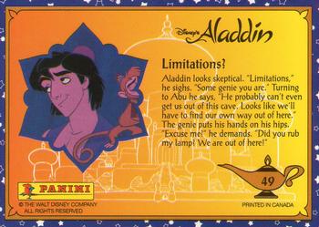 1993 Panini Aladdin #49 Limitations? Back