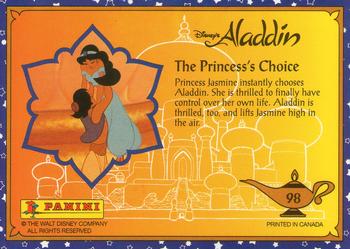 1993 Panini Aladdin #98 The Princess's Choice Back
