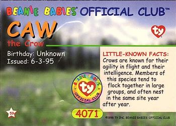 1998 Ty Beanie Babies I #59 Caw the Crow Back