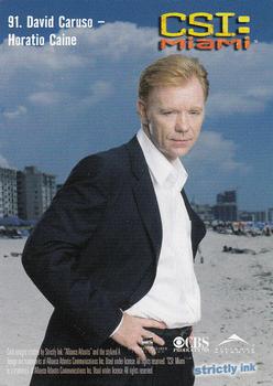 2004 Strictly Ink CSI Miami Series 1 #91 David Caruso - Horatio Caine Back