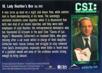2004 Strictly Ink CSI Series 2 #16 Lady Heather's Box Back