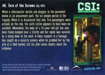 2004 Strictly Ink CSI Series 2 #46 Turn of the Screws Back