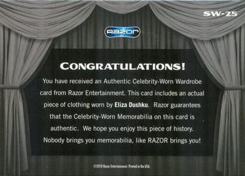 2010 Razor Pop Century - Celebrity-Worn Wardrobe #SW-25 Eliza Dushku Back