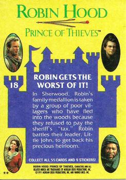1991 Topps Robin Hood: Prince of Thieves (55) #18 Robin Gets the Worst of It! Back