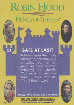 1991 Topps Robin Hood: Prince of Thieves (55) #42 Safe At Last! Back