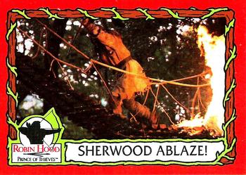 1991 Topps Robin Hood: Prince of Thieves (55) #39 Sherwood Ablaze! Front