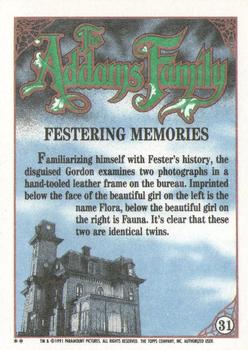 1991 Topps The Addams Family #31 Festering Memories Back