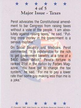 1992 Wild Card Decision '92 - Ross Perot #4 Major Issues - Taxes Back