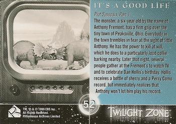 1999 Rittenhouse Twilight Zone Series 1 #52 Plot Synopsis, Part 1 - It's a Good Life Back