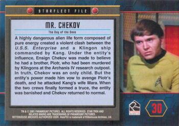 2001 Rittenhouse Star Trek 35th Anniversary HoloFEX #30 Pavel Chekov Back