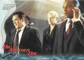 2002 Rittenhouse James Bond Die Another Day #57 Robinson, Falco and M nervously wait as their top Front