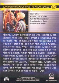 2003 Rittenhouse The Complete Star Trek Deep Space Nine #109 Grilka, Quark's Klingon ex-wife, visited Deep Back