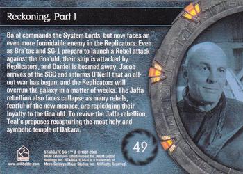 2006 Rittenhouse Stargate SG-1 Season 8 #49 Ba'al commands the System Lords, but now fac Back