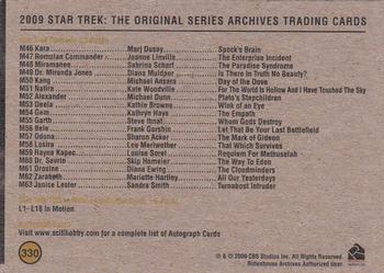 2009 Rittenhouse Star Trek: The Original Series Archives #330 The Enterprise NCC-1701 / Checklist Back