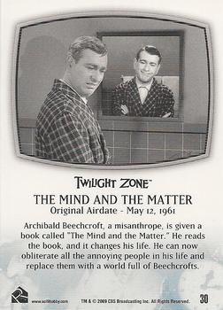 2009 Rittenhouse The Complete Twilight Zone (50th Anniversary) #30 Static / The Mind and The Matter Back