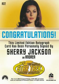 2005 Rittenhouse Star Trek: The Original Series: Art and Images - Autographs #A22 Sherry Jackson Back