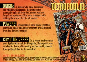 1995 Fleer Ultra Spider-Man - Gold Foil Signature Series #18 Demogoblin Back