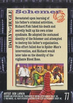 1995 Fleer Ultra Spider-Man - Gold Foil Signature Series #77 Schemer Back
