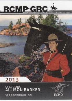 2013 RCMP Musical Ride #NNO Allison Barker Front