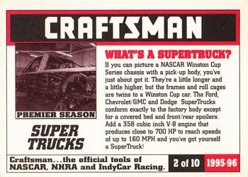 1995-96 Craftsman - NASCAR Super Trucks #2 What's a Supertruck? Back