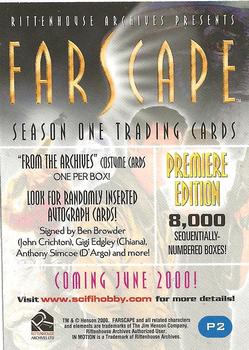 2000 Rittenhouse Farscape Season 1 - Promos #P2 Aeryn Sun Back