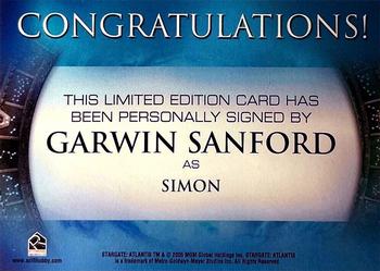2006 Rittenhouse Stargate Atlantis Season 2 - Autographs #NNO Garwin Sanford Back