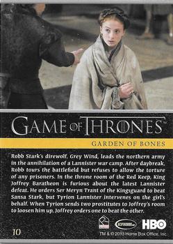 2013 Rittenhouse Game of Thrones Season 2 - Foil Holo #10 Robb Stark's direwolf, Grey Wind, leads the northern... Back