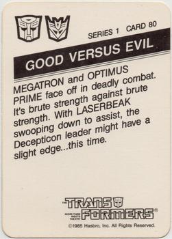 1985 Hasbro Transformers #80 Good Versus Evil Back