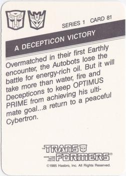 1985 Hasbro Transformers #81 A Decepticon Victory Back