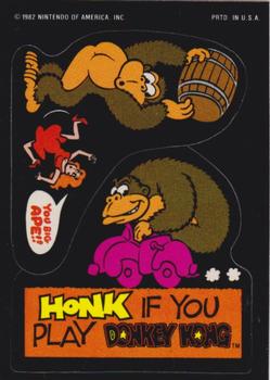 1982 Topps Donkey Kong Stickers #26 Honk if You Play Donkey Kong Front
