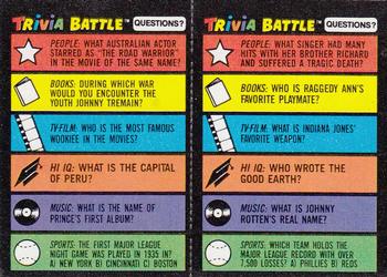 1984 Topps Trivia Battle Game #191 / 192 Card 191 / Card 192 Front