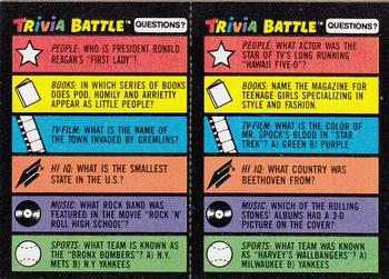 1984 Topps Trivia Battle Game #195 / 196 Card 195 / Card 196 Front