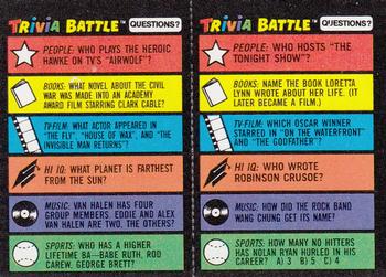 1984 Topps Trivia Battle Game #75 / 76 Card 75 / Card 76 Front