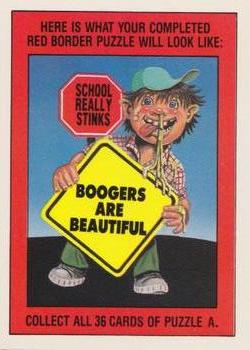 1986 Topps Snotty Signs #35 Sis Is Gross Back