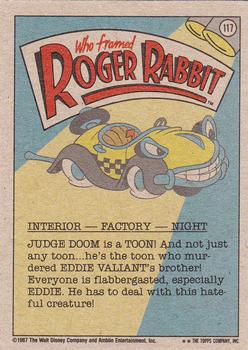 1987 Topps Who Framed Roger Rabbit #117 He's Back & Badder Than Ever! Back