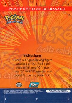 2000 Topps Pokemon TV Animation Edition Series 3 - Pop Ups #8 Bulbasaur Back